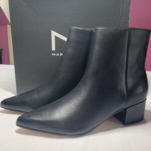 Marc Fisher LTD Leonna Women’s Leather Booties Pointed Toe Zip Ankle Shoes Sz 7
